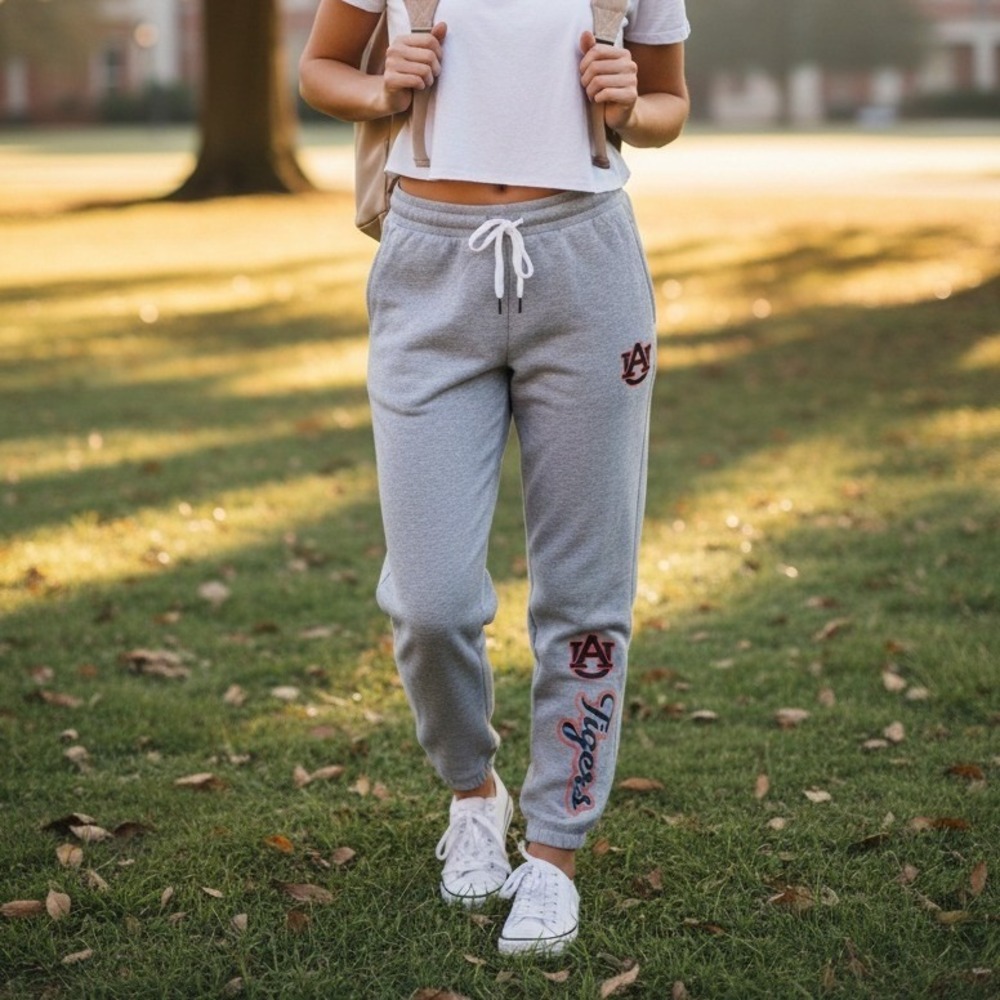 Rivalry Threads Auburn Tigers Womens Heather Gray Jogger Sweatpants XL 16/18 NEW